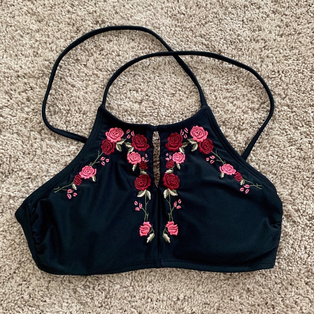 Target high neck bikini top with roses